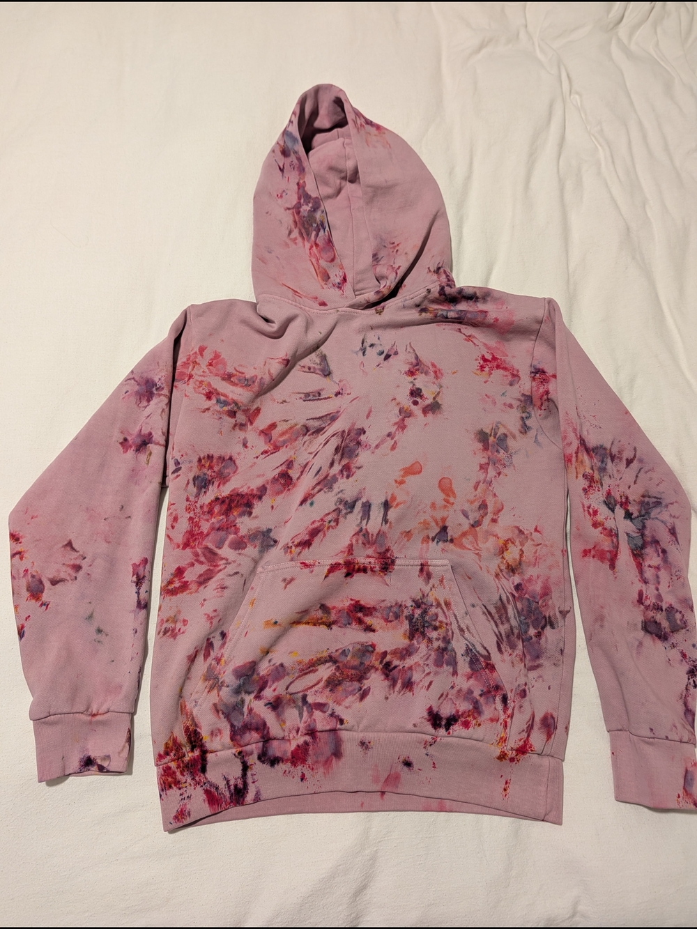 Anna Joyce X Canary Pink Tie-Dye Pullover Hoodie Sweater